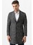 Arezzo 4025 Ceket Yaka Pamuklu Slim Fit Kaban Siyah 5