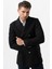 Trento K290 Kruvaze Yaka Slim Fit Pamuklu Kaban Siyah 5