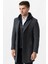 Ancona 4024 Slim Fit Kapüşonlu Ceket Yaka Pamuklu Kaban Laci 2