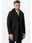 Ancona 4024 Slim Fit Kapüşonlu Ceket Yaka Pamuklu Kaban Gri 3
