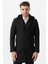 Ancona 4024 Slim Fit Kapüşonlu Ceket Yaka Pamuklu Kaban Gri 4