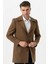 Bolzano 4019 Geniş Yaka Slim Fit Yünlü Kemerli Kaban Camel 2