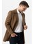 Bolzano 4019 Geniş Yaka Slim Fit Yünlü Kemerli Kaban Camel 3