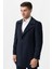 Bolzano 4019 Geniş Yaka Slim Fit Yünlü Kemerli Kaban Çizgili Laci 2
