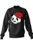 Oversize Şapkalı Panda Baskılı Çocuk Sweatshirt 1