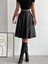 Yüksek Bel,içi Şardonlu,beli Lastikli,deri Kroşe Etek K0034 3
