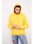 Erkek Beyaz Tam Oversize Kanguru Cepli 3 İplik Erkek Kapüşonlu Sweatshirt 3