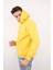 Erkek Beyaz Tam Oversize Kanguru Cepli 3 İplik Erkek Kapüşonlu Sweatshirt 4