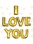 Parti Balon I Love You Folyo Balon Altın Renk 35 cm 1