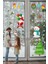 Yılbaşı Sticker Noel Baba Pencere Süsleri ve Kar Taneleri Temalı Pencere Sticker 2