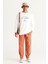 Erkek Kırık Beyaz Oversize Bol Kesim Içi Polarlı 3 Iplik Bisiklet Yaka Pamuklu Sweatshirt 4