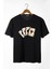 Erkek Siyah Iskambil Kağıdı Baskılı Bisiklet Yaka Oversize T-Shirt 22Y-3400762-2 1