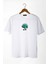 Unisex Beyaz Bisiklet Yaka Önü Dünya Baskılı Oversize T-Shirt 22Y-3400762-65 1