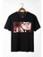 Unisex Siyah Bisiklet Yaka Önü Anime Baskılı Oversize T-Shirt 22Y-3400762-64-3 1