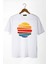 Erkek Beyaz Güneş Baskılı Bisiklet Yaka Oversize T-Shirt 22Y-3400762-1 1
