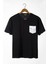 Erkek Siyah Bisiklet Yaka Cepli Oversize T-Shirt 22Y-3400762-44 1