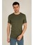 Erkek Basic Slim Fit Bisiklet Yaka Kısa Kollu T-Shirt 21K-3400729-1 Haki 1