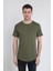 Erkek Kısa Kollu Oval Kesim Basic T-Shirt 21K-3400741-01 Haki 1