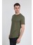 Erkek Kısa Kollu Oval Kesim Basic T-Shirt 21K-3400741-01 Haki 2