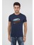 Erkek Baskılı Slim Fit Bisiklet Yaka T-Shirt 20K-3400627-1 Lacivert 2