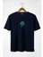 Unisex Lacivert Bisiklet Yaka Önü Dünya Baskılı Oversize T-Shirt 22Y-3400762-65 1