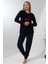 Fawn 5016 Peluş Welsoft Polar Kışlık Yumoş Geyikli Kadın Pijama Takımı 2