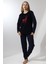 Fawn 5016 Peluş Welsoft Polar Kışlık Yumoş Geyikli Kadın Pijama Takımı 3