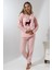 Fawn 5016 Peluş Welsoft Polar Kışlık Yumoş Geyikli Kadın Pijama Takımı 1