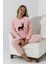 Fawn 5016 Peluş Welsoft Polar Kışlık Yumoş Geyikli Kadın Pijama Takımı 4