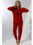 Fawn 5016 Peluş Welsoft Polar Kışlık Yumoş Geyikli Kadın Pijama Takımı 1