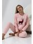 Fawn 5016 Peluş Welsoft Polar Kışlık Yumoş Geyikli Kadın Pijama Takımı 5