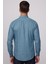 Slim Fit Uzun Kol Çift Cep Çıtçıtlı Denim Petrol Rengi Erkek Gömlek 5