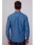 Slim Fit Dar Kesim Çift Cep Kapaklı Pamuklu Denim Lacivert Gömlek 5