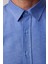 Modern Slim Fit Pamuklu Kolay Ütü Armürlü Indigo Erkek Gömlek 4
