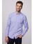 Modern Slim Fit Pamuklu Kolay Ütü Armürlü Mavi Erkek Gömlek 1