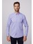 Modern Slim Fit Pamuklu Kolay Ütü Armürlü Mavi Erkek Gömlek 2