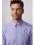 Modern Slim Fit Pamuklu Kolay Ütü Armürlü Mavi Erkek Gömlek 3
