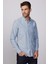 Slim Fit Uzun Kol Çizgili Yaka Düğmeli Erkek Gömlek 1