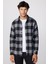 Slim Fit Dar Kesim Kareli Oduncu Erkek Gömlek 1