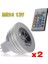 2 Adet MR16 3W 16 Renkli Rgb LED Ampul Lamba + Ir Uzaktan Kumanda (Yurt Dışından) 1