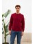 Erkek Comfort Fit Basic Düz Sweatshirt Bordo MARS26 1