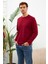 Erkek Comfort Fit Basic Düz Sweatshirt Bordo MARS26 2