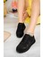 Örgü Desenli Sneakers C Siyah Tekstil 2