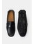 Erkek Siyah Deri Tokalı Loafer 4