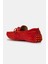 Erkek Kırmızı Bağcık Detaylı Süet Loafer 2