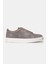 Erkek Gri Bağcıksız Süet Sneaker 1
