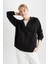 Fit Oversize Fit Kapüşonlu Çift Cepli Fermuarlı Kalın Sweatshirt B0992AX23AU 4