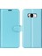 Samsung Galaxy S8 Litchi Için Folio Flip Cüzdan Stand Tasarımı ile Deri Deri Stand Kılıfı - Bebek Mavisi (Yurt Dışından) 1