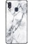 Samsung Galaxy A40 - Beyaz Için Mermer Tahıl Deseni Temperli Cam Pc+Tpu Combo Kılıf (Yurt Dışından) 2