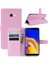 Samsung Galaxy Için Litchi Skin Manyetik Deri Stand Kılıfı J4+ - Pembe (Yurt Dışından) 1